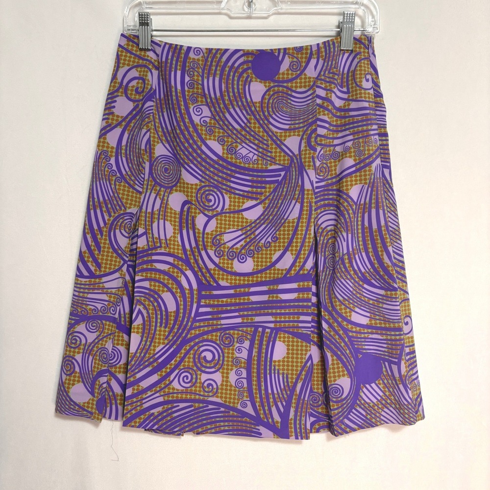 Vtg Esprit Skirt Womens‎ 5/6 Purple Psychedelic Mod Abstract 90s Y2K Retro Party